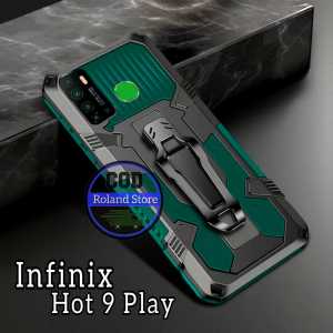 Casing HP untuk Infinix Hot 9 Play New Armor Belt Clip Case Hard Case Armor Terbaru