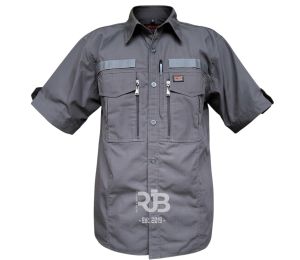 Kemeja Tactical W TAC Lengan Pendek Abu Tebal Basic Lapangan Kerja