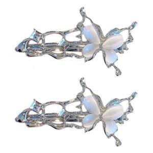 1 cặp bướm kẹp tóc với Bí Ẩn đá mắt mèo decors tạo kiểu tóc Phụ kiện cho phụ nữ và cô gái trang phục khác nhau