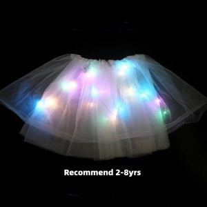 Fashion Kids Baby Photography Props Amazing LED Light White Angel Feather Wings Costume Headband Fairy Wand Princess Skirt for 2-8yrs Fairytale Birthday Party
