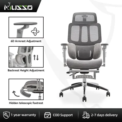 MUSSO H80 PRO Ergonomic Chair 6D Armrest and Adjustable Headrest with Adjustable Back Height