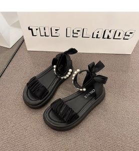 [Free Shipping] Bow-Knot Sandals For Women Summer 2026 New Style Roman Sandals Perfect With Dresses Thick-Soled Non-Slip Soft-Soled Beach Sandals