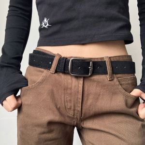 LUMIQLO Đá mờ Thắt lưng da lộn Đa năng Thiết kế sang trọng Thắt lưng nữ Thời trang Cổ điển Thắt lưng có khóa cài Trang trí quần jean