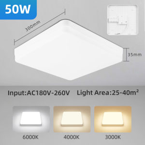 CHENBEN LED Modern Square Ceiling Lights 220V-240V 20W 30W 40W 50W Ceiling Lamp Indoor Lighting Surface Mounted Install Panel Lamp For Living Room Bedroom Kitchen Decoration