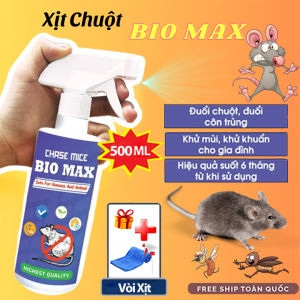 Chai Xịt Đuổi Chuột Bio MAX 500 ML Công Nghệ Đức - Không Mùi Nguồn Gốc Thảo Mộc An toàn Xua Đuổi Chuột Gián Côn Trùng
