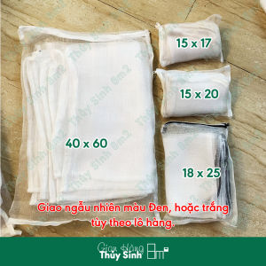 01 Túi Lưới Đựng Vật Liệu Lọc Đá Phân Nền Thủy Sinh | Kéo Khóa Nhựa Tiện Lợi | 8m2