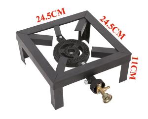 Portable Butane Stove Propane Burner Heavy Duty Gas Stove Double Burner Outdoor Burner with Adjustable Steel Braid Hose for Camping Home Brewing Turkey Fry