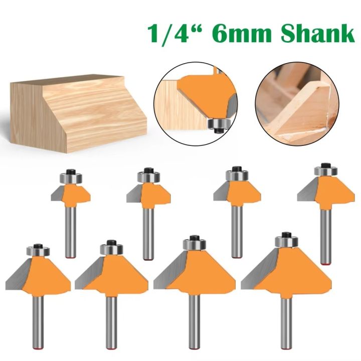 Inbeveled Edge Router Bit 1PC 1/4
