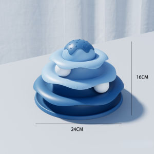 Pet 3 Layer Cat Tower Ball Cat Turntable Cat Toy Interactive Pet Cat Toy Colorful Round Track Toy Spinning Balls Cat Toy