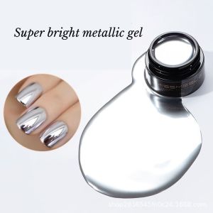 Superbright Metallic Painting Gel Nail Art Metallic Painting Gel Rose Gold Silver 3D Flower Drawing Soak Off Color Gel Polish DIY Varnish Nail Art Tool