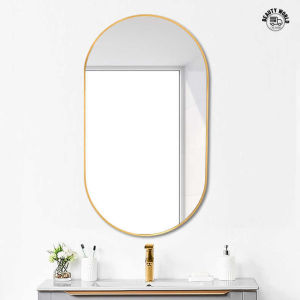 SG Seller HD Wall mounted Oval Mirror Bathroom Mirror Bathroom Mirror Dressing Mirror Nail-free Glue/wall mounted Mirror