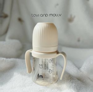 BÌNH TẬP HÚT TOVI AND MOLLY HỌA TIẾT THỎ BUNNY DUNG TÍCH 180ML 280ML CHẤT LIỆU PPSU CAO CẤP NÚM HÚT SILICON