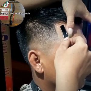 Razor Lengkung Tipe- C Premium untuk Barber Salon & Pangkas Rambut