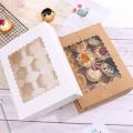 10pcs Cupcake Muffin Brownies Revel Bar Pastry Box Plain Colored Cardboard Packaging Box with or without Holder Handle. 