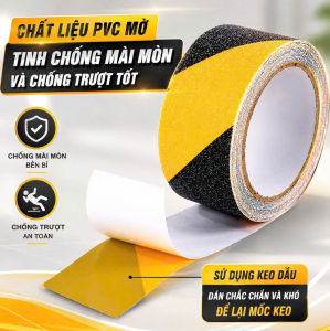 Băng Dính Chống Trơn Cầu Thang 5cm x 5m - Miếng Dán Chống Trượt Phản Quang Cao Cấp