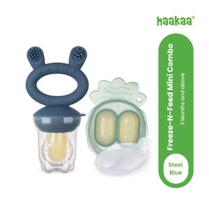 Haakaa Fresh Food Feeder Teether - Freeze-N-Feed Mini Combo - Silicone Feeder + Mini Tray