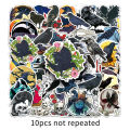 50PCS Sticker Crow misterius Cute kartun burung haiwan kalis air Graffiti Decal sesuai untuk DIY telefon Laptop Guitar Helmet Sticker hiasan. 