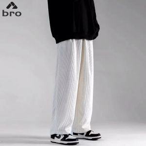 Oversized Joger Classic Waffle Pants Celana Panjang pria/ celana panjang polos Kain wafel celana pinggang karet pria hitam celana panjang pria kaki lebar celana remaja baggy pants celana lurus highwaist celana training olahraga tebal