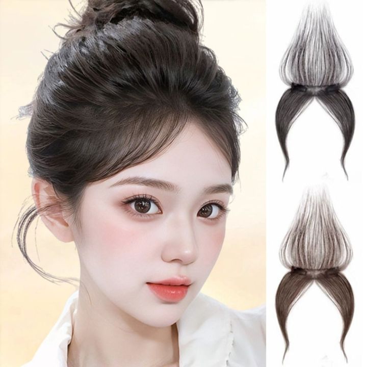 FA Fetal Hair Bang 3D Air Bangs Synthetic Fake Bangs Forehead Hairline Wig Baby Hair Bang Fringe Top Hair Bangs Women