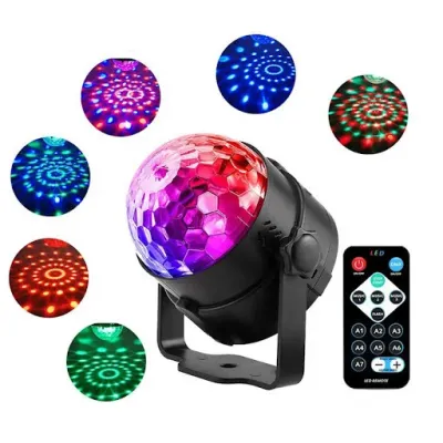 [CÓ ĐIỀU KHIỂN] Đèn led xoay 7 màu vũ trường đèn chớp trang trí sân khấu đèn quẩy bar xoay 360 độ thích hợp cho các buổi họp mặt buổi tiệc cùng bạn bè và người thân