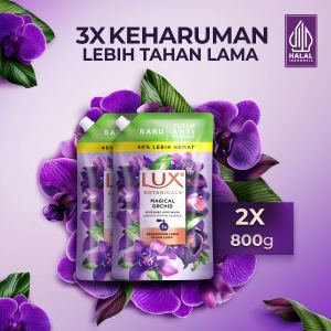[Paket isi 2] Lux Botanicals Body Wash Sabun Mandi Cair Magical Orchid Pouch Refill 800g