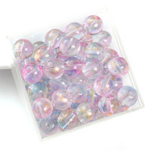 เอฟเฟกต์แก้วคริสตัลหลายสีขนาด8มม. 10มม. 30/50ลูกปัดทรงกลมหลวมสำหรับสร้อยข้อมือสร้อยคอเครื่องประดับแบบทำมือลูกปัด