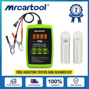 MRCARTOOL V30 Máy kiểm tra kim phun nhiên liệu Bộ dụng cụ làm sạch 6 chế độ xung Máy kiểm tra kim phun 2 Kiểm tra kim phun nhiên liệu đồng thời Dụng cụ làm sạch DIY