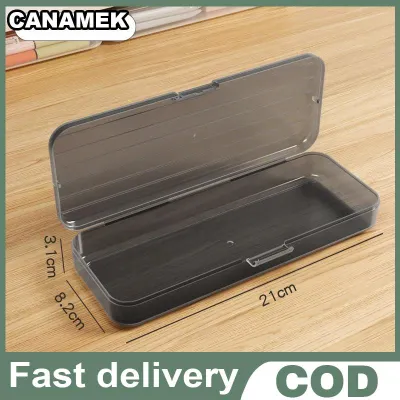 CANAMEK กล่องดินสอกล่องใส่ปากกาน้ำเครื่องเขียนแบบใสสำหรับนักเรียนอย่างง่าย