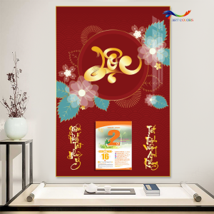 LỊCH TẾT 2026 Lịch Gỗ Treo Tường Laminate Tráng Gương 2026 Chữ Thư Pháp Nhiều Mẫu (40x60 cm) TẶNG BLOC ĐẠI