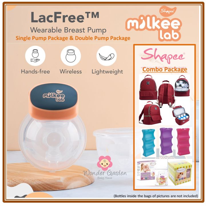 SHAPEE Milkee Lab LacFree Wearable Breast Pump (Single Double Hands