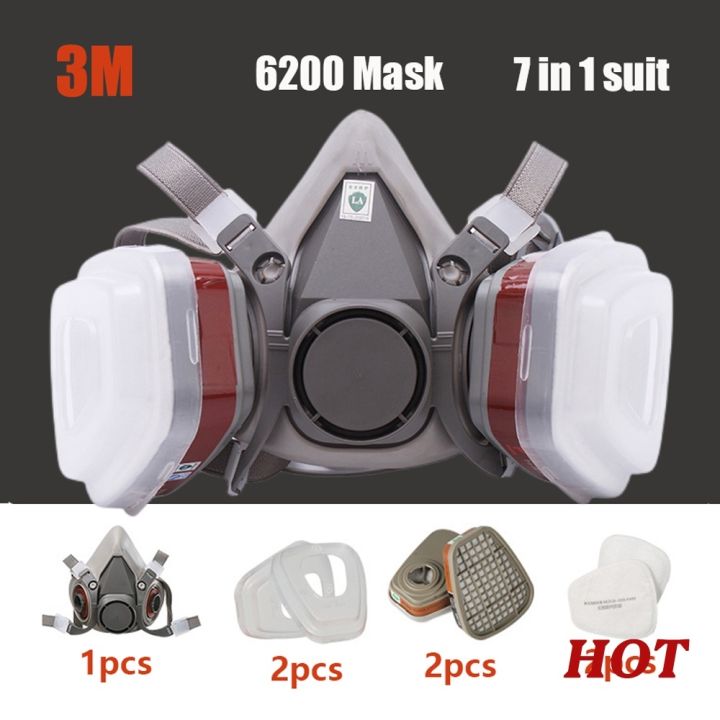 heat sell 7 In 1 Set Safe Work Filter Dust Mask 3M 6200 Half Finish ...