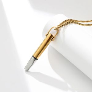 DOWNA Metal Whistle Necklace With Cotton Core Portable Yoga Necklace Necklace Mindfulness Training Relaxation Necklace Yoga Practice