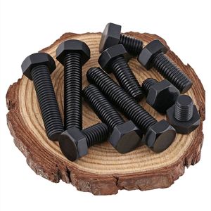 Black Nylon DIN933 External Hex Head Screws M10 M12 Plastic Insulation Hexagon Bolts Length 15mm~100mm