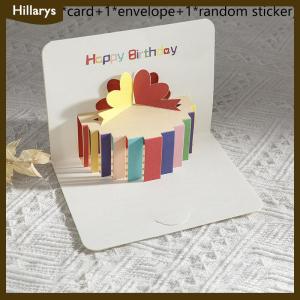 [Hillarys] 3D Happy Birthday Card Cake Flower Card With Envelope Funny Birthday Card For Women Men Kid Friends Greeting Cards Gift Party