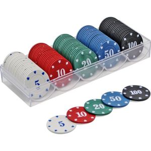 100pcs Poker Chip Set Portable Round Chips For Texas Holdem Poker Game Set Casino Gaming Token Coin