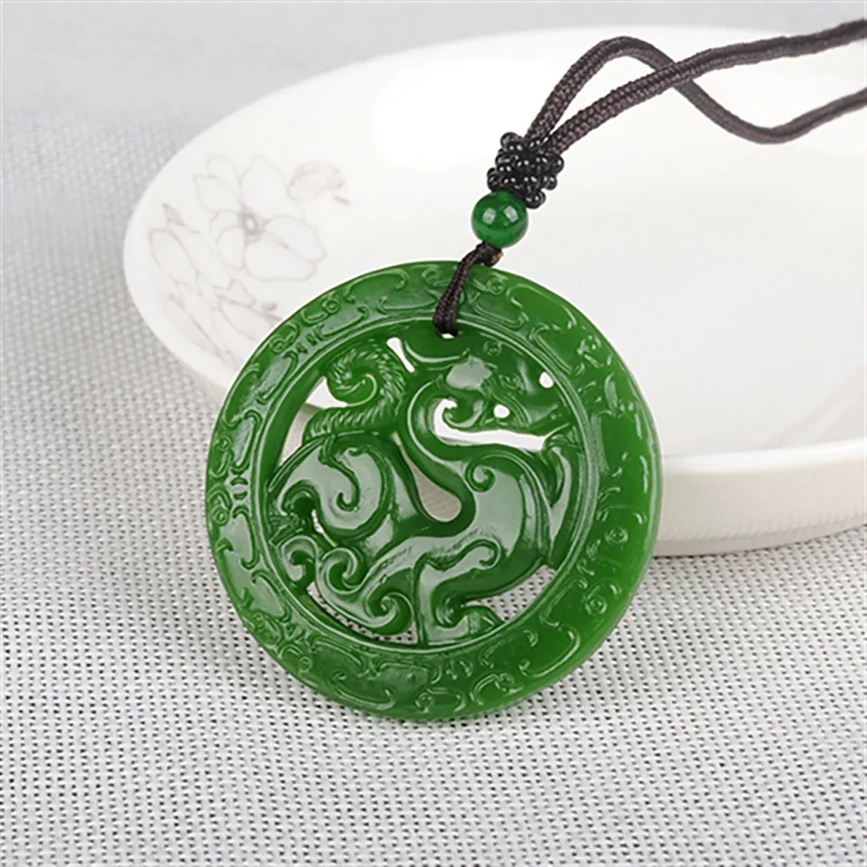 NEFSO Natural A Myanmar Jade Hand-Carved Jade Lucky Green Jade Pendant Jade  Necklace Men Pendants Jewelry Jade Necklaces : Amazon.co.uk: Fashion