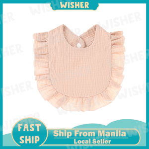 Cute Baby Teething Bib Newborn Feeding Bib Cloth Infants Ruffled Lace Saliva Towel Pure Cotton Burp Cloth