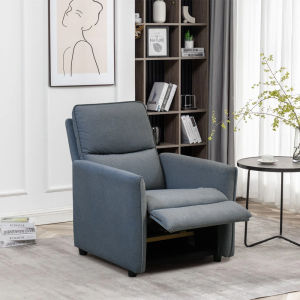 Archie Push Back Classic Fabric Single Recliner Sofa Modern Reclining Easy Lounge with Fabric Padded Seat Backrest(Pre-order-ETA 7-10 working days)