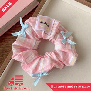 [COD] Elegant Print Lace Edge Wide Scrunches For Women Girls Sweet Hair Tie Cute Exquisite Hair Band Fashion Hair Accessories Gifts
