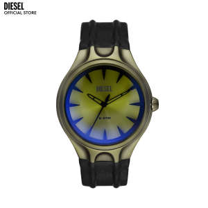 Diesel Mens Streamline Analog Watch ( DZ2218 ) - Quartz Green Case Round Dial 24 MM Black Leather Band