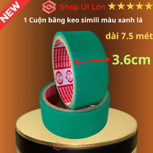 1 Cuộn băng keo simili màu xanh lá rộng 3.6cm dài 7.5 mét lõi giấy 3mm giá tại xưởng