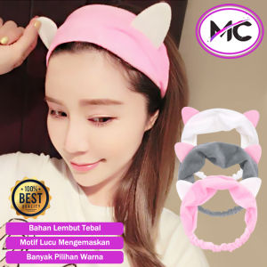 Bando Bandana Korea  Motif Kucing Hairband Make Up Headband Karakter Kosmetik
