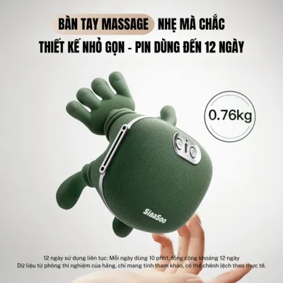 Máy massage cổ vai gáy siêu nhẹ chỉ 076 kg nhỏ bằng bàn mô phỏng bàn tay bảo hành 12 tháng