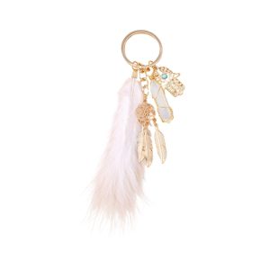 Bohemian Dreamcatcher Keychain Elegant Feathered Hexagonal Bead Ornament Stylish Bag Accessory Thoughtful Gift