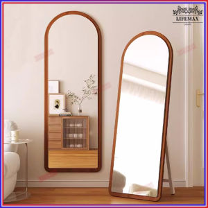 [SG Seller]Full-length mirror/Japanese floor mirror/Household simple HD fitting mirror/Bedroom log wind wall hanging mirror