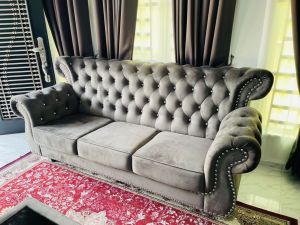 Everland Chesterfield Sofa Kerusi Chesterfield Diamond Nordic Sofa Chesterfield Butang Sofa Set High Back