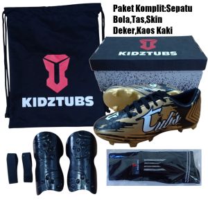 KIDZTUBS Sepatu Bola Anak Paket Komplit Sepatu Bola Tas Skin Deker Kaos Kaki Usia 6-10 Tahun Size 28 29 30 31 32 33 34 35 36 37 KDZ1637122224