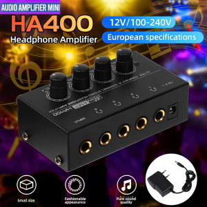 BERGARANSI TaffSTUDIO HA400 MicroAMP Audio Amplifier Mini Headphone 4 Channel Stereo