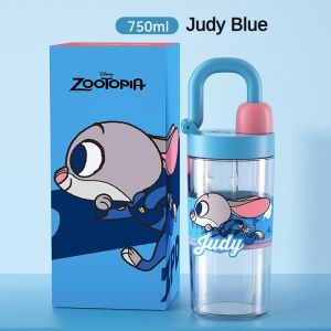 I know Disney Cartoon Water Bottle - High Capacity Portable Plastic Cup with Fruit Tea Infuser for Students | Cute Lock Design for Sports and Travel
