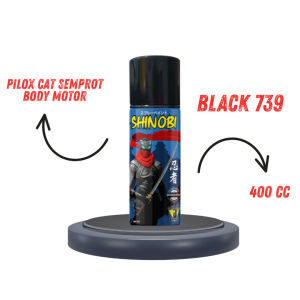 Cat Semprot Pilok Pilox Pylok Hitam Shinobi 400 CC Black 739 Glossy